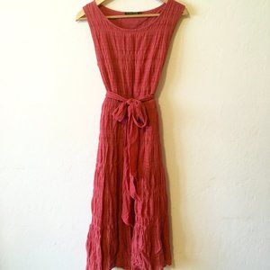 Coral Orange 100% Cotton Maxi Dress